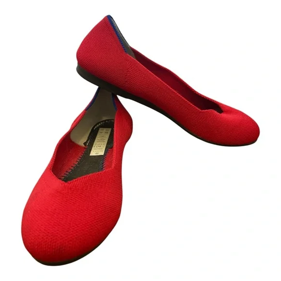 Rothy's Red Ballet Flats - Picture 1 of 7